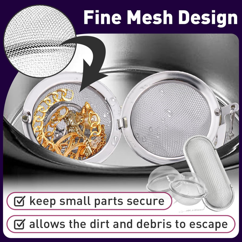[Australia - AusPower] - 3-Pack Ultrasonic Cleaner Basket - Stainless Steel Basket for Ultrasonic Jewelry Cleaner - Ideal Parts Washer Basket 