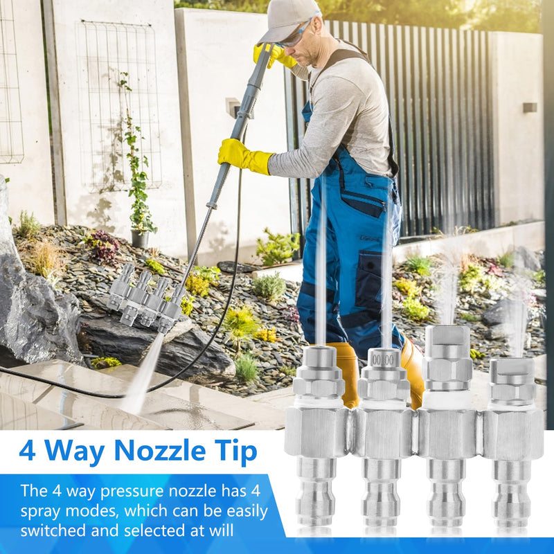 [Australia - AusPower] - 4 Way Rod Nozzle suitable for 4 GPM Rod Pressure Washer Nozzle 4gpm nozzle 