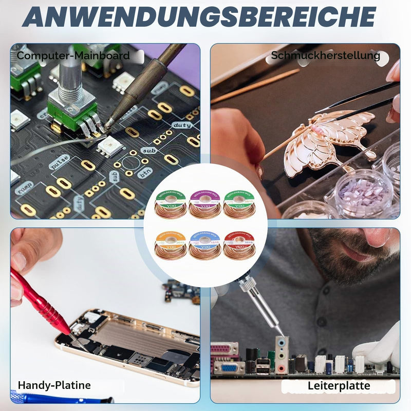 Desoldering Braid, Desoldering Wire, Desoldering Wire, Copper Desoldering Wire (1.0/1.5/2.0/2.5/3.0/3.5 mm), Ideal for Desoldering and Removing Solder on Solder Joints, High Thermal Conductivity Soldering Braid