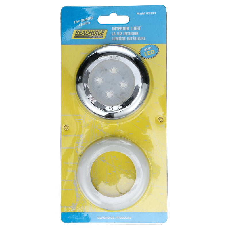 Seachoice LED Courtesy Interior Light Chrome/White Bezel Blue One Size