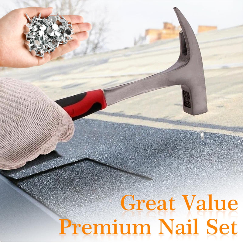 [Australia - AusPower] - 1000 Pcs Steel Roofing Felt Nails, 1/2 Inch Roofing Felt Pins, Flat Head Furniture Nails, Broad Head Pins for Shed Roof Roofing Felt Slate Boards 