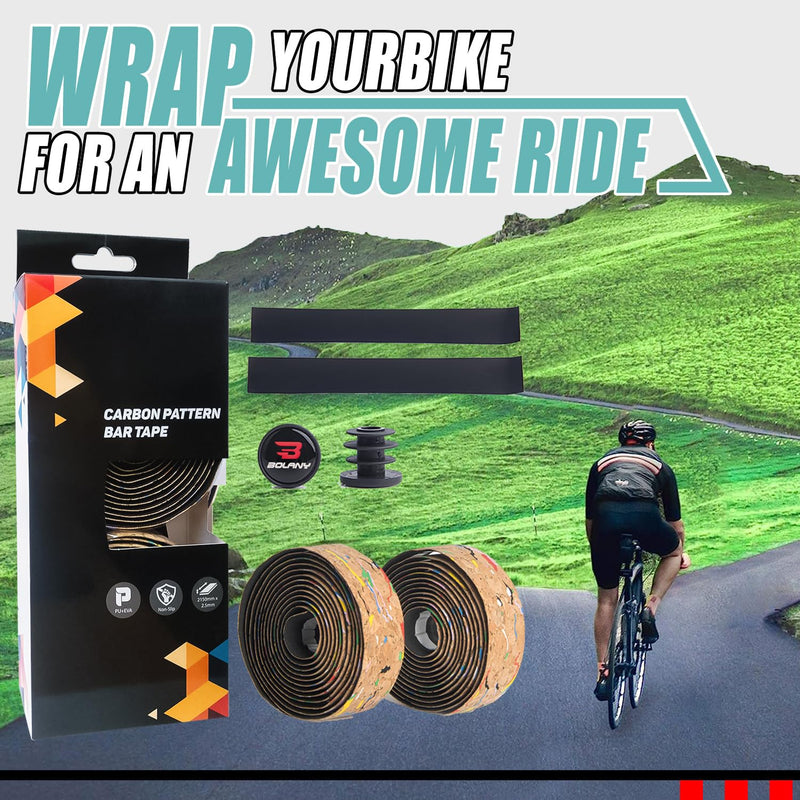 2pcs Bicycle Bar Tape, Bike Handlebar Tape, Road Bicycle Handlebar Tape, Cycling Grip Tape, with 4pcs Handlebar End Plugs, Soft Comfortable, Wear Resistant, Wood D Wood