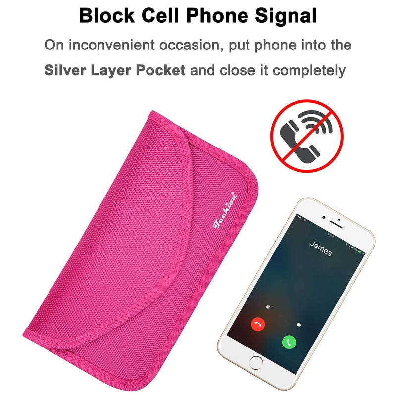 [Australia - AusPower] - Signal Blocking Bag, 2 Pack RFID Faraday Bag Shield Pouch Cage Box Wallet Case for Cell Phone and Car Key FOB, Privacy Protection, Anti-Hacking - Black & Hot Pink 