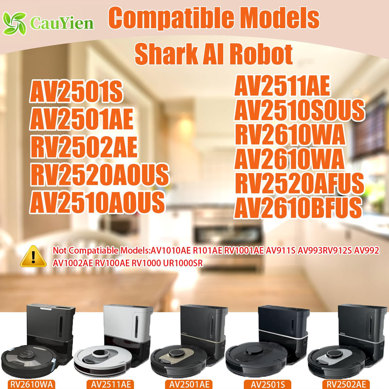 [Australia - AusPower] - Replacement Parts for Shark AI AV2511AE AV2501S AV2610WA AV2501AE RV2502AE RV2610WA AV2510AOUS AV2510SOUS RV2610WD 2-In-1 AI Ultra Robot Vacuum Cleaner,Main Brush, HEPA Filter, Foam Filter,Side Brush AI KIT(1+5+5+4) 