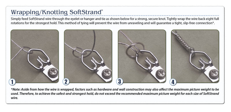 WCS Softstrand, Uncoated Stranded Stainless Steel Picture Wrapping Wire, Size #8, 60 lb / 27 kg, 375 ft / 114 m