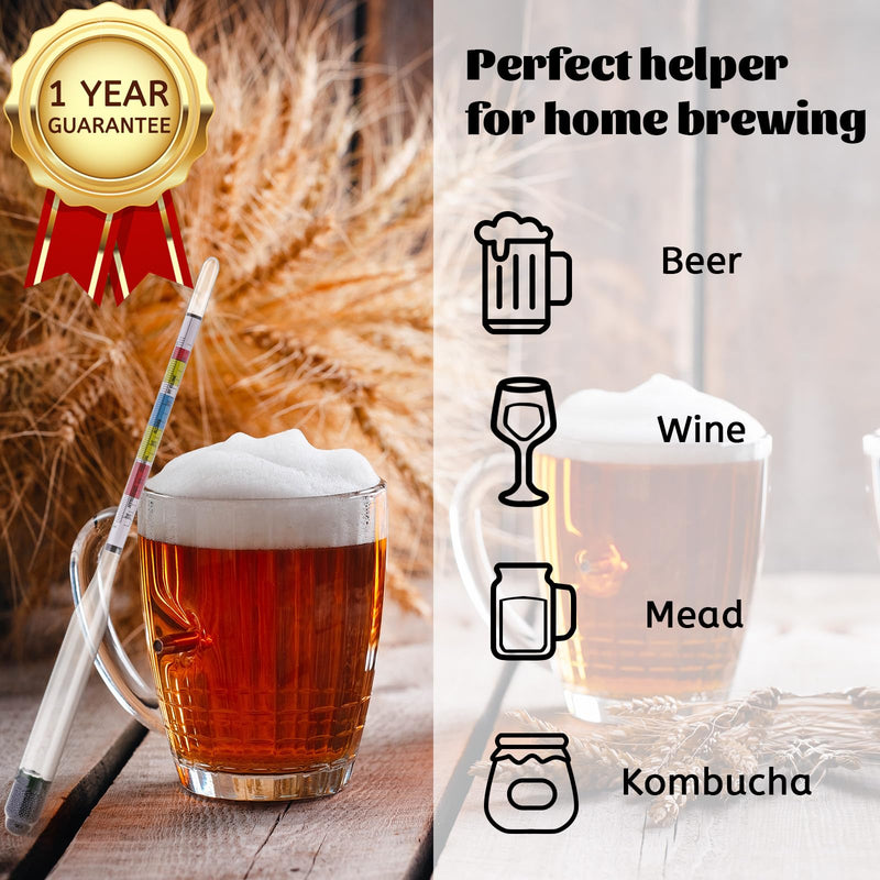 [Australia - AusPower] - Hydrometer Mead Wine Beer Brewing Ale Making Kombucha Kit,Alcohol Tester Accessories Moonshine Still Kit Complete for Home Test Equipment-Specific Gravity Abv Tester 