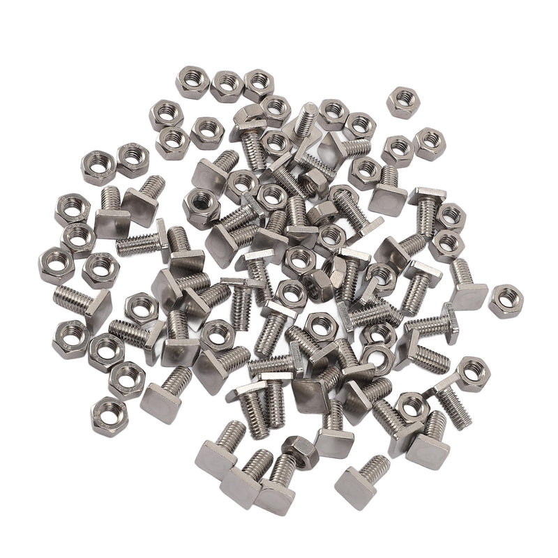 [Australia - AusPower] - 50 Sets Greenhouse Nuts and Bolts, Stainless Steel Ex Nuts and T Bolts Greenhouse Screws M6 X 13 Screws M6 Nuts Tool Assortment Set for Installing and Fixing Greenhouse 