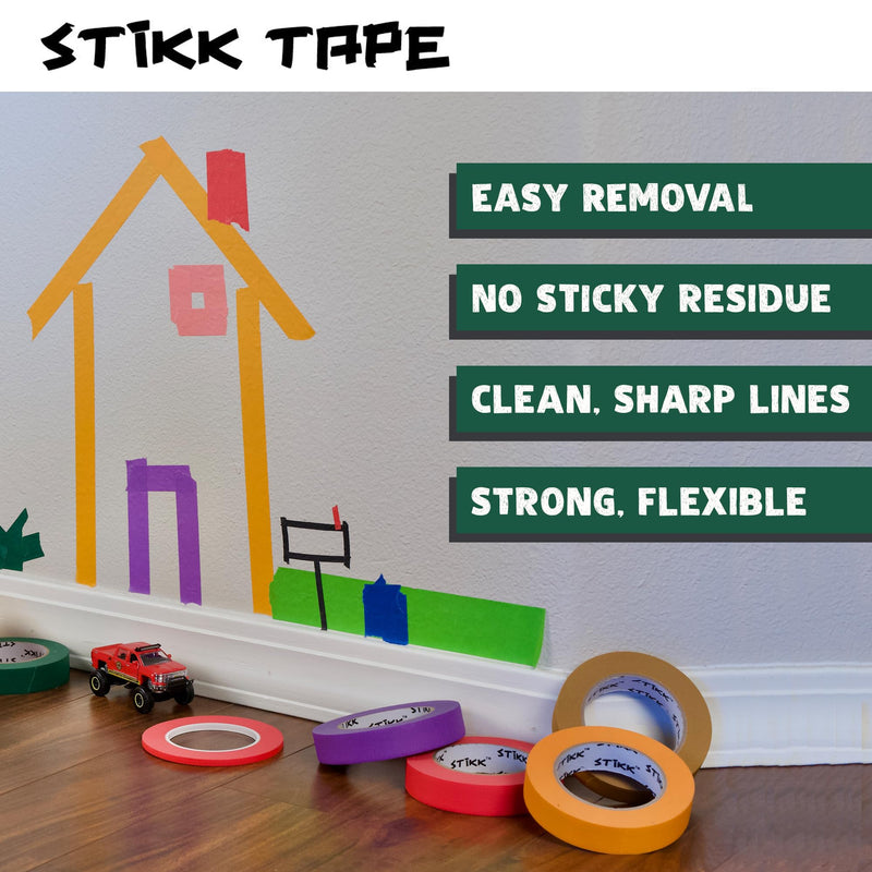 STIKK Painters Tape - 1pk Forest Dark Green Painter Tape - 2 inch x 60 Yards - Paint Tape for Painting, Edges, Trim, Ceilings - Masking Tape for DIY Paint Projects - Residue-Free Painting Tape