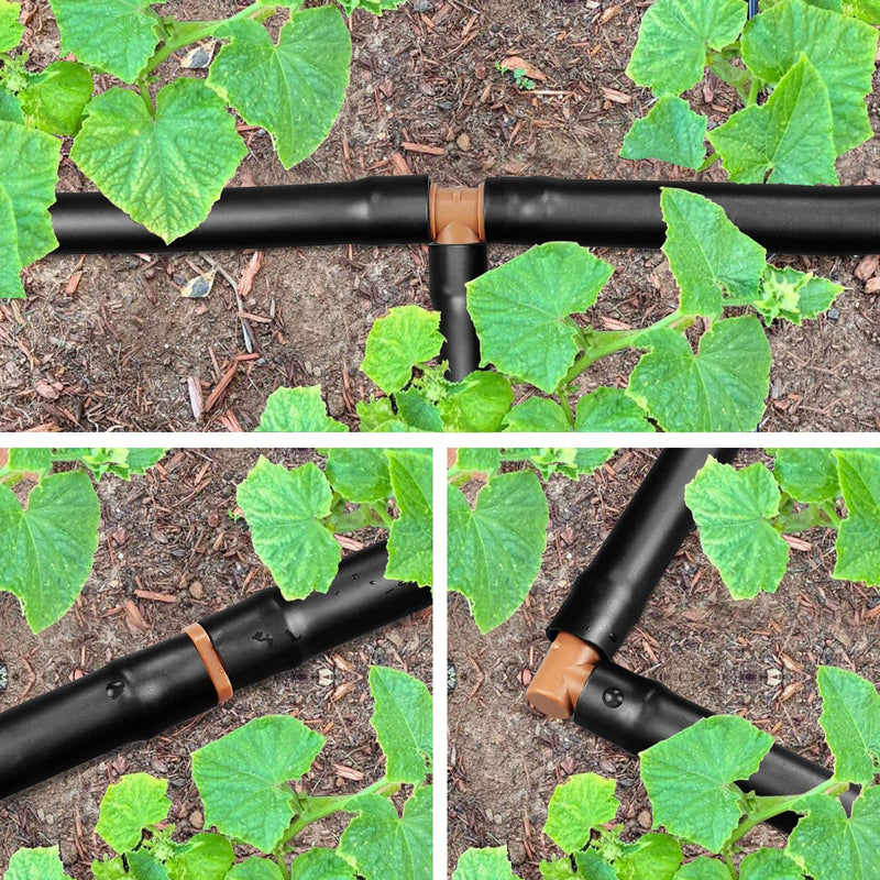 [Australia - AusPower] - Drip Irrigation Fittings Kit?20 Pieces Drip Irrigation Parts for 1/2 Inch Drip Irrigation Tubing with 0.600" ID Drip Line System Barbed Connectors Including 7 Couplings 7 Tees 6 Elbows 20 Pack Set 