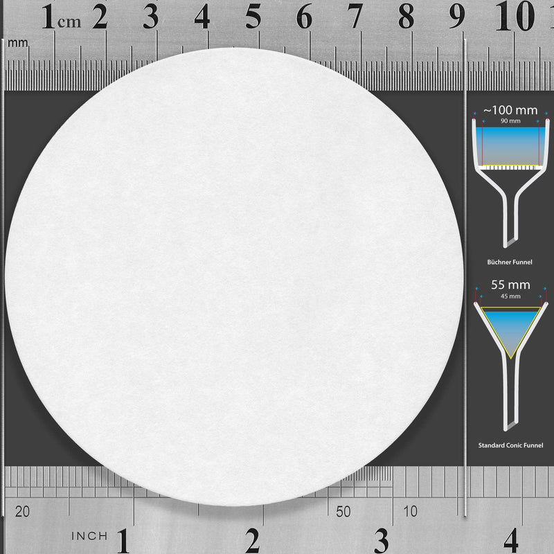9 cm Laboratory Filter Paper, Quality Standard Grade 4 - Fast Flow 90 mm (100 Discs) 9cm Durchmesser