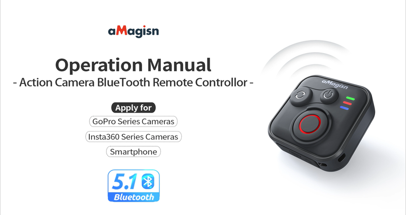 Bluetooth Remote Control for Insta360 X5/X4/X3/X2/Go 3S/ACE Pro 2, GoPro Camera Shutter Remote with Type-C Charging - 164ft Range, Compatible with iPhone 12-17 Pro Max, GoPro 8-13, Android Phones