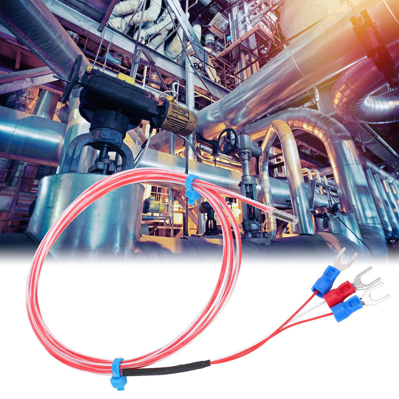 [Australia - AusPower] - PT100 Thermistor Temperature Probe, 3 x 10mm Pla-tinum- wire Waterproof Temperature Sensor, Temperature Sensor Probe, 50 to +300(2m), Temperature And Humidity Sensor 