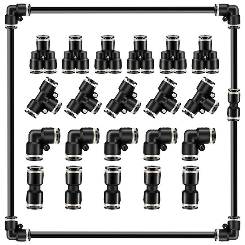 [Australia - AusPower] - 3/8 Air Line Fittings Straight Push To Connect Air Hose Fittings Quick Connect Pneumatic Fittings 10 Pack 3/8" Straight Union 