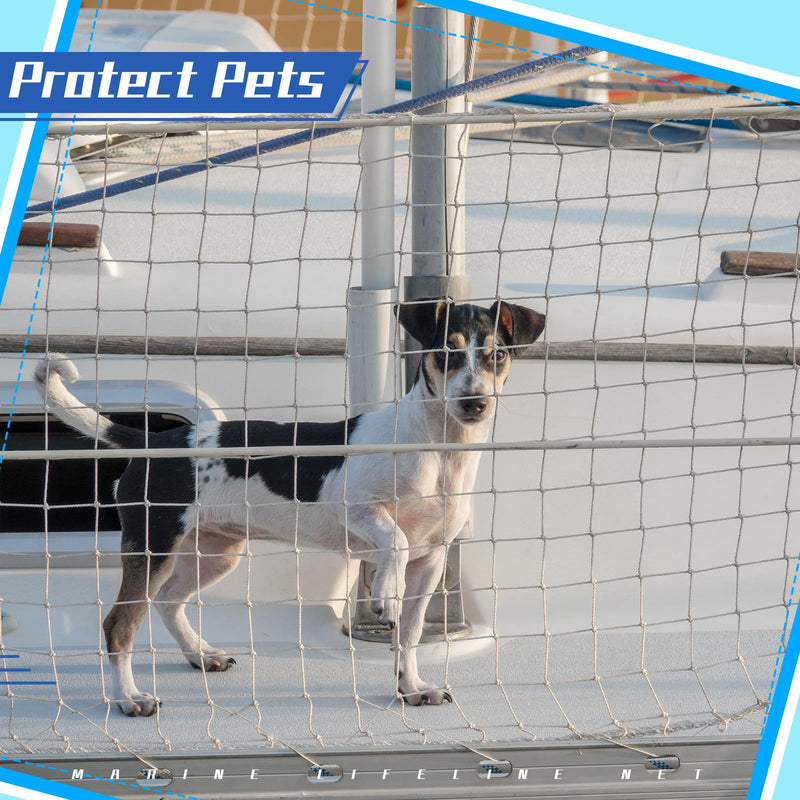 Windyun Boat Safety Lifeline Netting Marine Sailboat Guardrail Nylon Net Deck Netting for Pets Crews and Equipment Safely on Deck Marine Hardware 10 x 2 ft 1