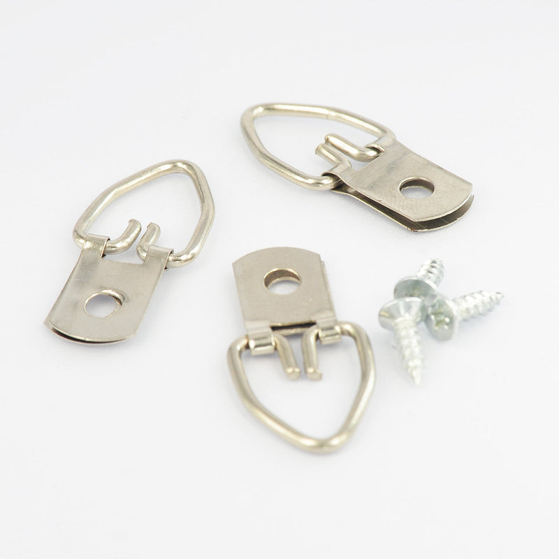 D Ring Picture Hangers with Screws - 500 Pack - Bulk D Rings - Pro Quality Hangers - Picture Hanging Solutions D-Ring (Single Hole)