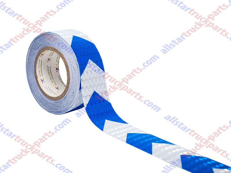 All Star Truck Parts Blue Arrow Reflective Tape, 2" Hazard Warning Tape Waterproof - High Intensity Reflector Conspicuity Safety Tape Strong Adhesive Crystal Lattice Blue Arrow (2 in x 75 FT) 2 IN x 75 FT
