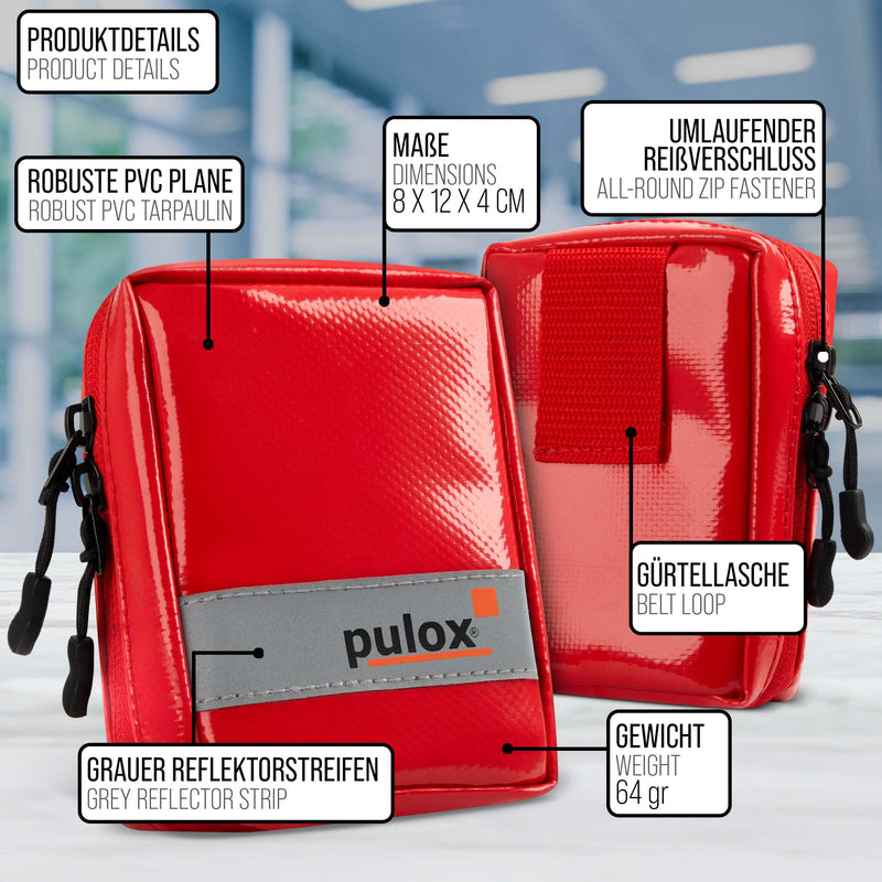 PULOX Ampullarium Ampoule Bag for Medicine Ampoules Unfilled, red, Functional S (pack of 2)