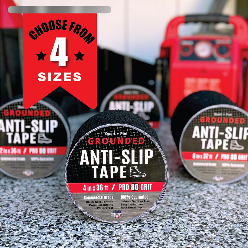 [Australia - AusPower] - Grip Tape 1IN x 30FT, Pro Grade Anti Slip Tape for Stairs & Floors, Safety Traction Tape, Indoor / Outdoor Stair Treads Non Slip Tape, Waterproof adhesive Tape, Black Grip Tape, Non Skid Friction tape 1 Inch x 30 Feet Black 80 Grit 