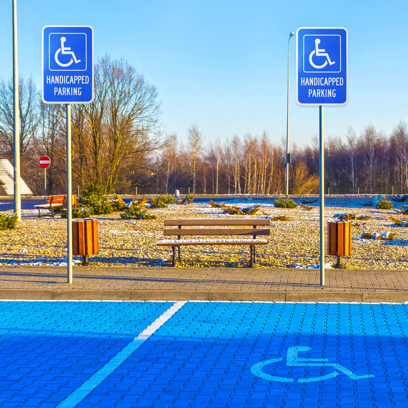 Handicap Parking Sign 2 Pack, Large 18"x12" Handicapped Sign for Parking Lot,Reserved Parking Sign,with Picture of Wheelchair Sign, Reflective Rust Free Aluminum,Waterproof,Easy to Mount