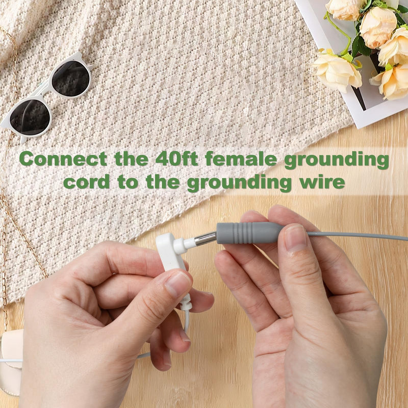 [Australia - AusPower] - Grounding Mat Copper Grounding Rod Kit, Includes 40ft &15ft Grounding Cord for Better Sleep Wellness Balance 