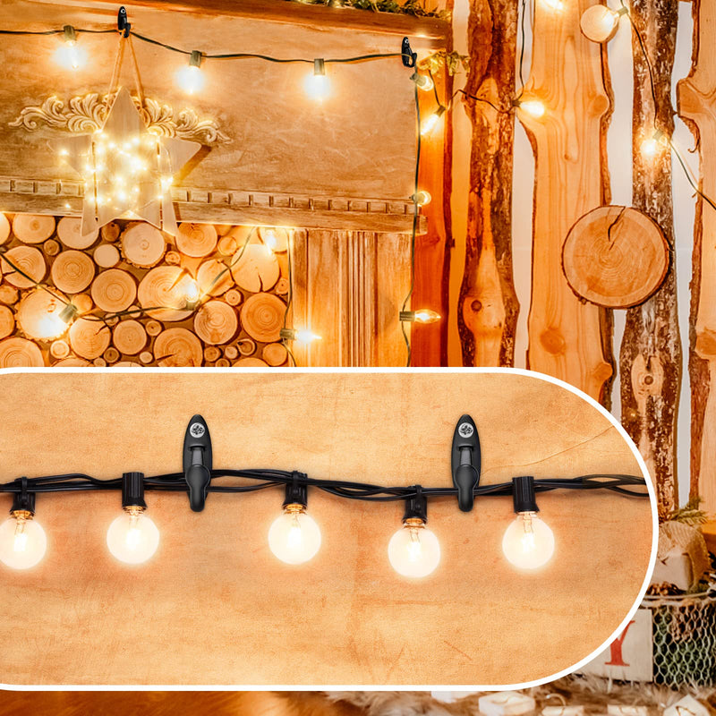 [Australia - AusPower] - SELEWARE 30PCS Screw in Hooks for Hanging Outdoor String Lights, Windproof Christmas Light Hanger Hooks, Black Wall Hooks for Patio Gazebo Fence to Hang Party Fairy Wire Lights, Plants, Wind Chimes 30 