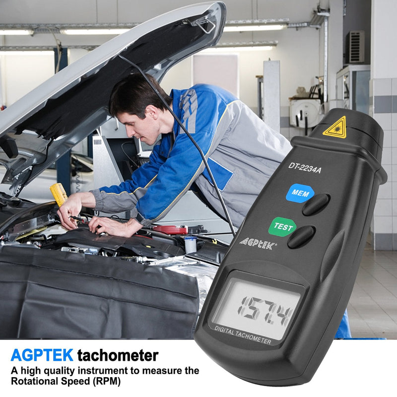 [Australia - AusPower] - FITNATE 20713A Digital Tachometer RPM Meter, Non Contact Rotation Photo, 2.5~99,999 RPM Accuracy with Batteries Included, 4 Packs of Reflective Tape, Revision Instruction 