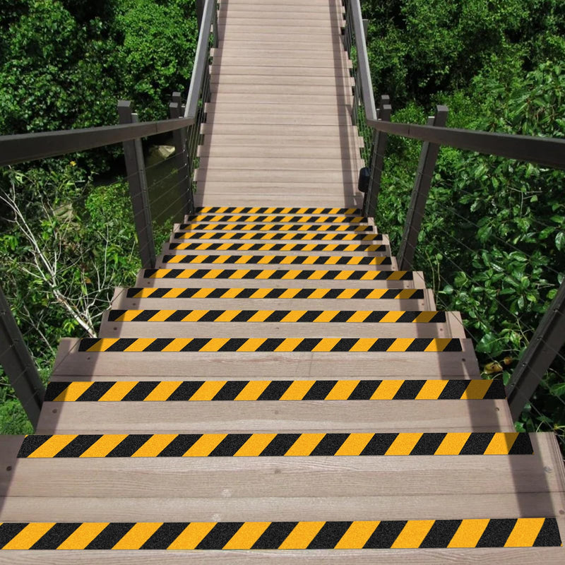 Anti Slip Tape Yellow/Black 2 Inch x 33 Ft, Non Slip Waterproof Safety Grip Adhesive Traction Warning Tape for Steps, Stair Treads and Ramps, Indoor & Outdoor Use 2 Inch x 33 Ft, Black Yellow