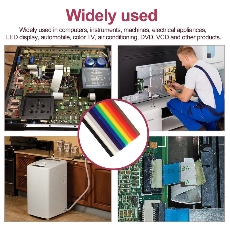[Australia - AusPower] - Rainbow Color IDC Ribbon Cable, 10 Wire (16ft/5m) IDC Wire Connectors for 2.54mm Pitch Connectors Rainbow,10P,16Ft 
