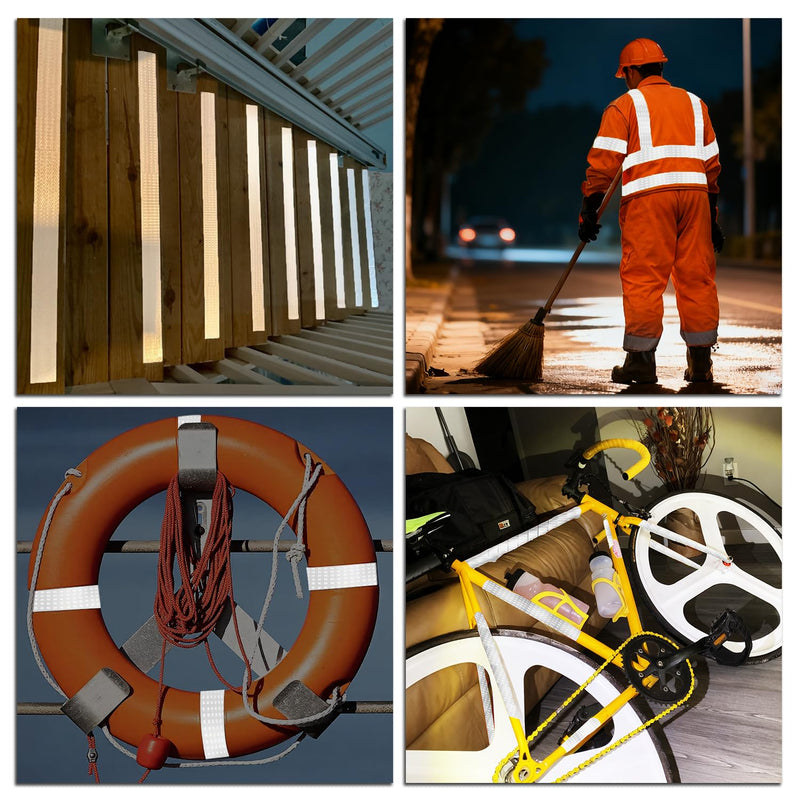 SWRT Reflective Tape 2 Inch x 30 Feet DOT-C2 Shining Star Fade Resistant White Reflective Tape Outdoor Waterproof Strong Adhesive Safety Warning Tape Reflector Conspicuity Tape for Trailer Trucks Bike
