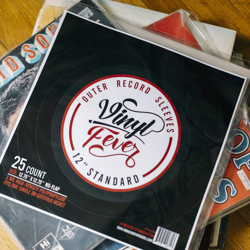 [Australia - AusPower] - Vinyl Fever Record Sleeves [25 Pack] - Outer Album Covers With Premium Clarity - Durable 3 Mil Thick Polypropylene Sleeves for 12 Inch LPs and Archival Album Storage 25 Pack 