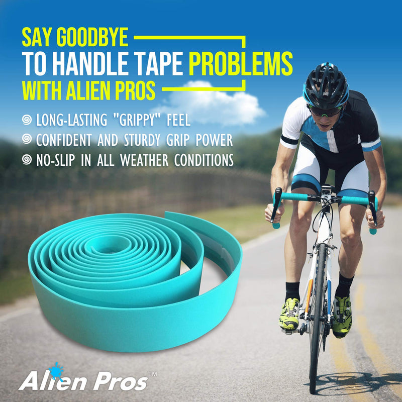ALIEN PROS Bike Handlebar Tape EVA (Set of 2) Bianchi Green - Enhance Your Bike Grip with These Bicycle Handle bar Tape - Wrap Your Bike for an Awesome Comfortable Ride (Set of 2, Green) Bianchi Green - Set of 2