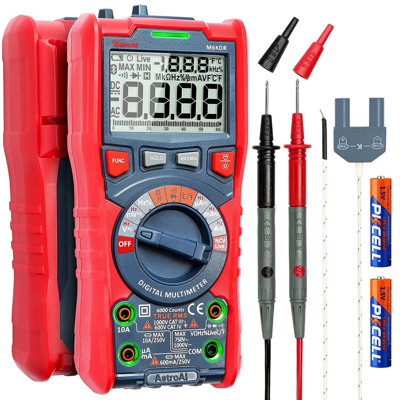 [Australia - AusPower] - AstroAI TRMS 6000 Counts Digital Multimeter+ Multimeter Test Leads Kit 