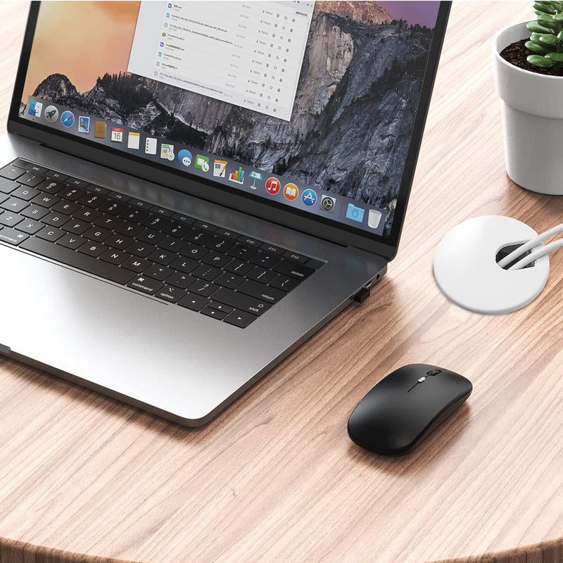 [Australia - AusPower] - White Desk Cord Grommets 1-1/2 Inch, Plastic Grommet Cable Hole Cover for Office Equipment, Computer Desk Wires - 2 Pieces White 