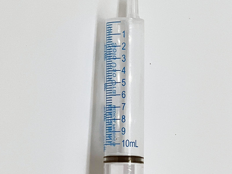 [Australia - AusPower] - 10ML UltraFlo Oral Syringe with Cap - Eccentric Tip - 2 Teaspoon - 10cc O-Ring Plunger Rod - QTY 5 