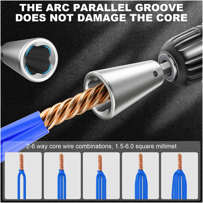 [Australia - AusPower] - Wire Twister Tool for Drill, Drill Wire Twister, Wire Twister Wire Connector Wire Twisting Tool, Wire Nut Twister for Electrical Power Drill (2) 2 