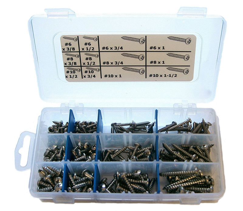 [Australia - AusPower] - Stainless Steel Phillips Pan Sheet Metal Screw Assortment Kit 