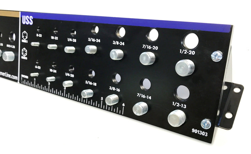 [Australia - AusPower] - Black Bolt Gauge SAE Metric Check a Thread Size FastenerLine 901303 