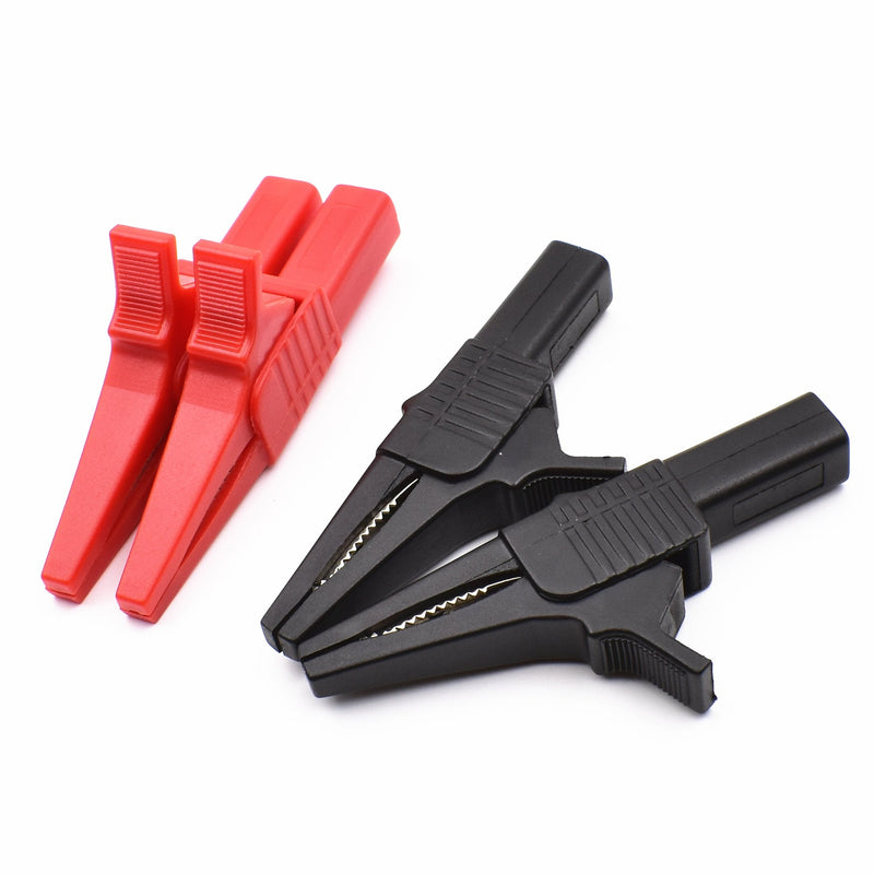 [Australia - AusPower] - 10Pcs 1000V 32A Heavy Duty Full Insulated Automotive Car Battery Alligator Clips Electrical Test Clips with 4mm Banana Jack Socket for Multimeter Test Leads 