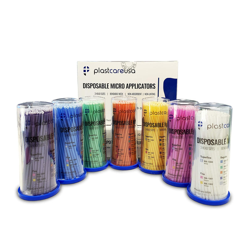 [Australia - AusPower] - 400 Regular Tip Micro Applicator Brushes - Disposable Dental Microbrushes with Bendable Tip - Microswabs for Eyelash Extensions - Microbrush Applicator Sticks with Cotton Tip (Blue, 4 Tubes of 100) Blue 