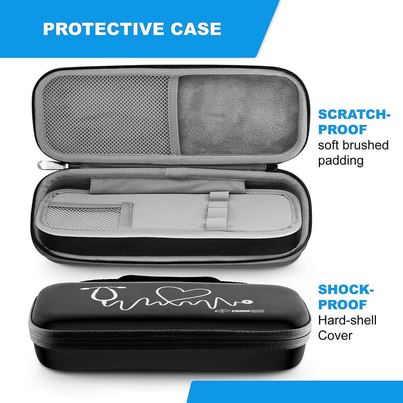 [Australia - AusPower] - Primacare KB-9297-BK Black Stethoscope Case, SUPPLIES NOT INCLUDED, for Stethoscopes and Medical Supplies, Multiple Compartments, Portable and Lightweight First Aid Kit Bag, Accessories for Nurses 