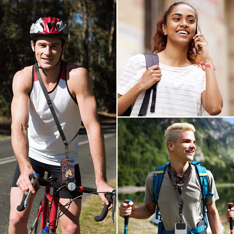 [Australia - AusPower] - Cell Phone Lanyard,Crossbody Lanyards，Shoulder Neck Strap 1-pure Black 