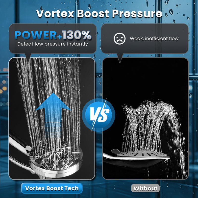 High Pressure Magnetic Shower Head with handheld - Filtered, 10 Spray Modes, 5" Large Face, Power Wash for Bathroom Cleaning, Handheld Showerhead with Extra Long 72" Hose [2026 Upgraded]