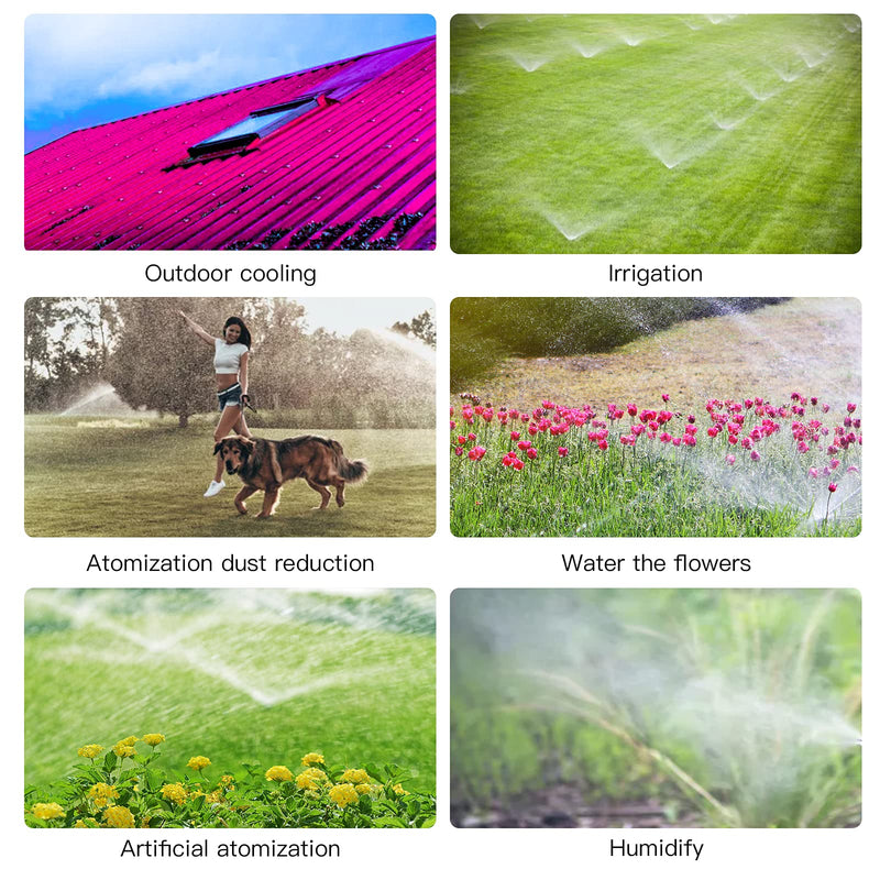[Australia - AusPower] - MSDADA 50pcs Micro Spray Adjustable Flow Irrigation Drippers, 1/4 InchGarden Adjustable Sprinkler drip Irrigation Mister Heads with 3 Tee Irrigation Misting Drip Kit Orange 