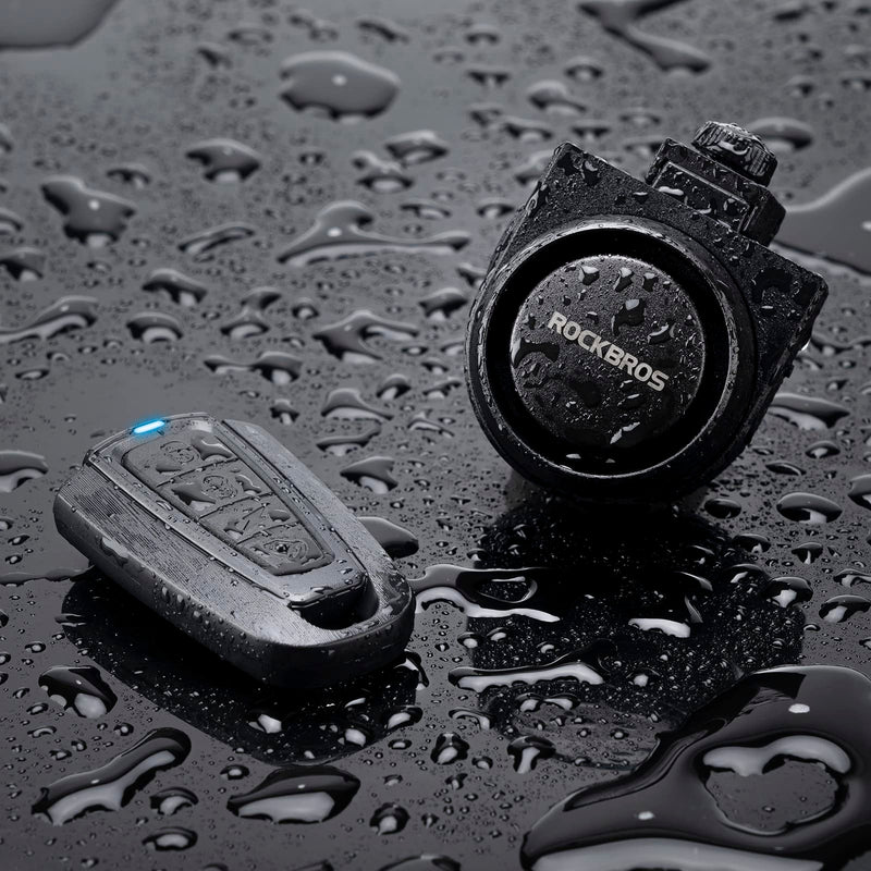 [Australia - AusPower] - ROCKBROS 115dB Bike Alarm Wireless Vibration Motion Sensor Waterproof Motorcycle Alarm with Remote 1 piece 