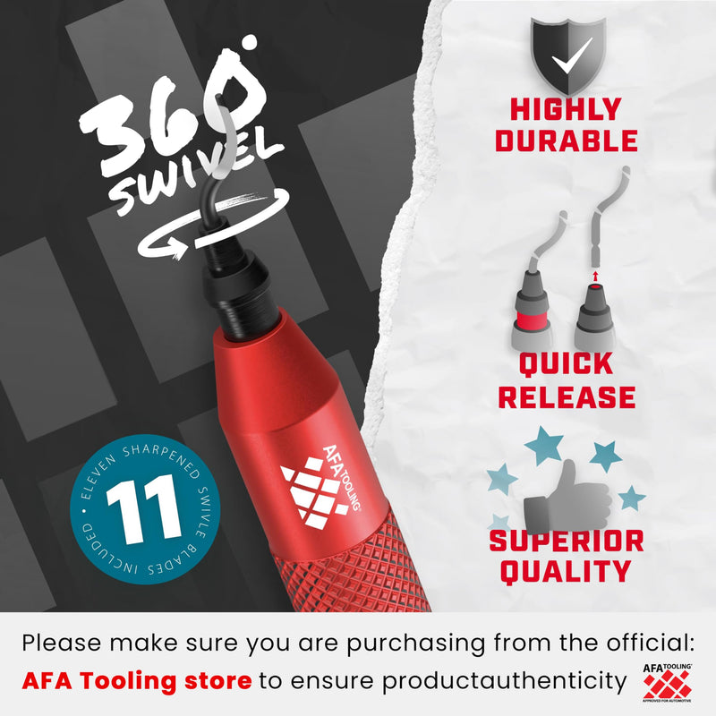 [Australia - AusPower] - AFA Tooling Deburring Tool Kit with 11 High Speed Steel BS1010 Blades | Precision Edge Burr Removal on Copper, Iron, Brass, and PVC Plumbing Pipes, 3D Printing Plastics, Resin Art, and Metal Work 11 Blades (BS1010) 