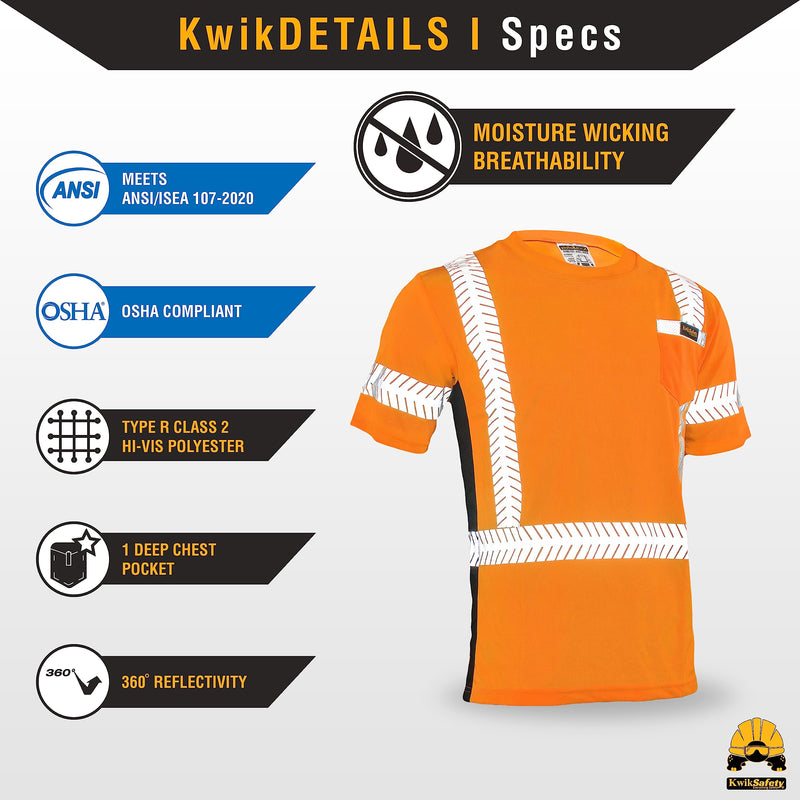 KwikSafety - Charlotte, NC - Renaissance Man Short Sleeve Safety Shirt [Reflective Fishbone Tape] Class 2 ANSI OSHA XX-Large Fishbone Tape | Orange
