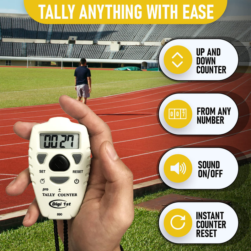 TC-890 Digital Tally Counter, Electronic Up Down Clicker Counter, Add/Subtract People Counter, Handheld Pitch Counter for Golf, Lap & Knitting (2-Pack) 2-Pack