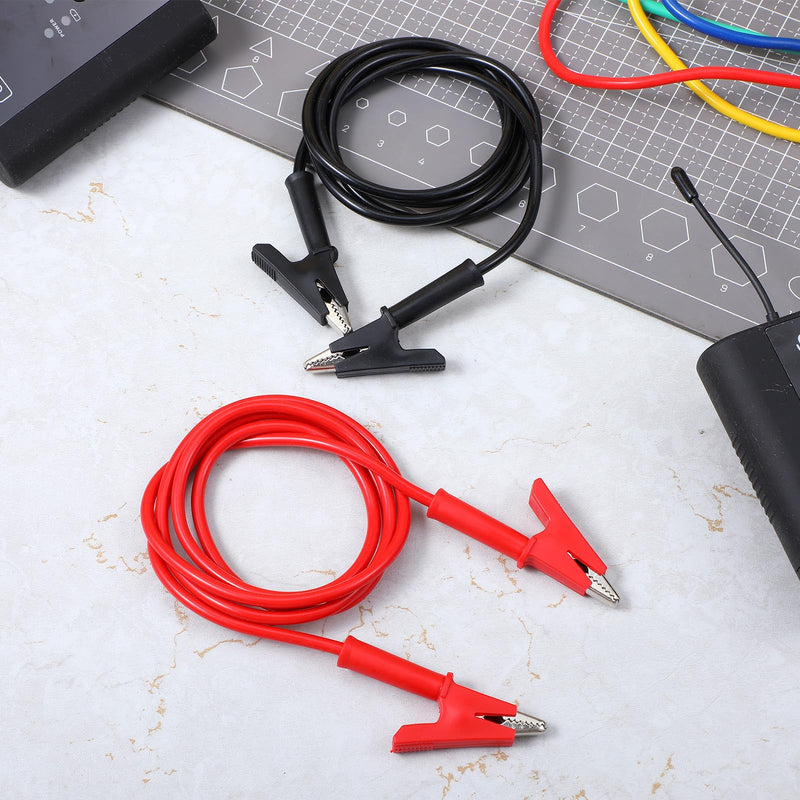 [Australia - AusPower] - 10 Pcs 14 Gauge Jumper Wires Alligator Clips to Alligator Clip Electrical Test Wires Set Silicone Flexible Cable for Electrical Testing (3.3 Ft) 