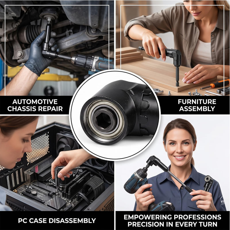 105° Angle Wrench Right Angle Drill 1/4 Inch Magnetic Bit Holder | Set of 2 angle wrenches, angle adapter for drill, short long drill attachment for tight spaces, 105° adapter attachment