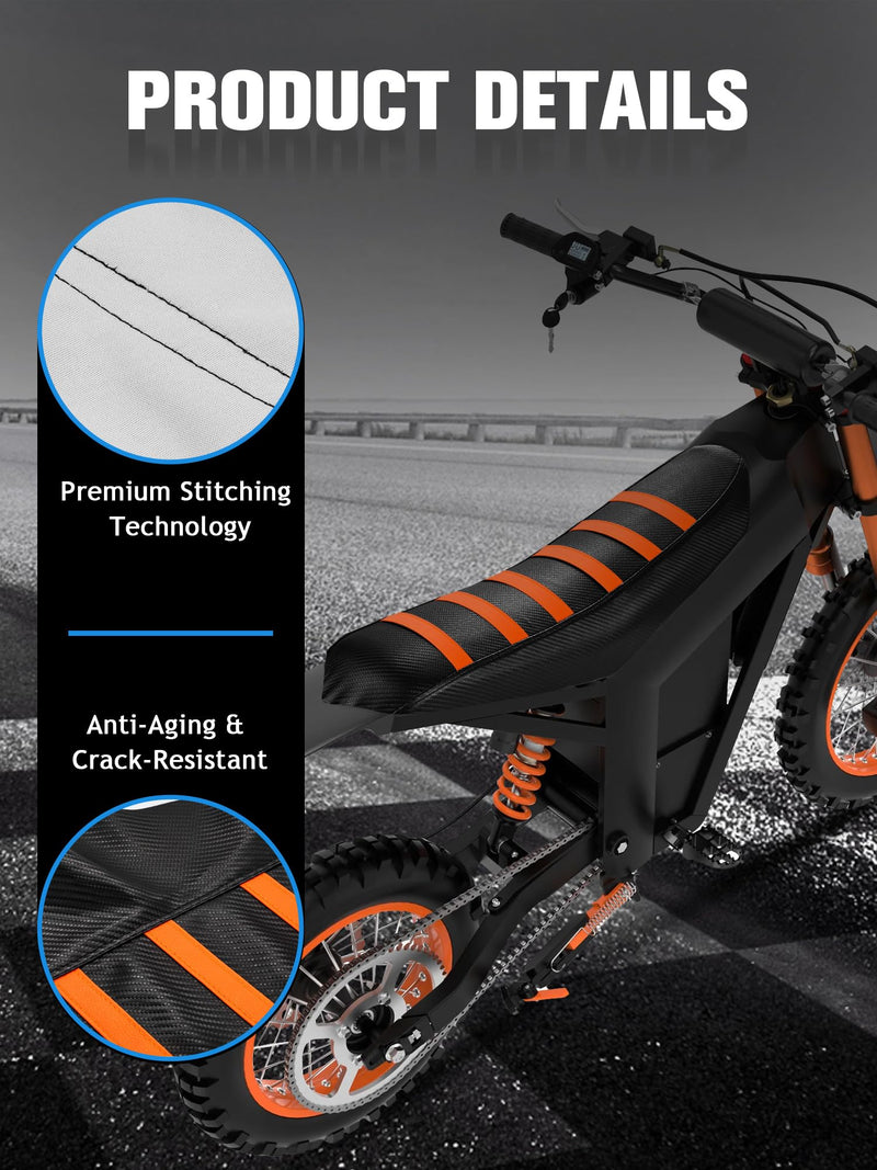 Non-Slip Seat Cover for Compatible Fit for Tuttio Tutti Tutto Soleil 01, Electric Dirt Bike Soft Seat Cover Orange